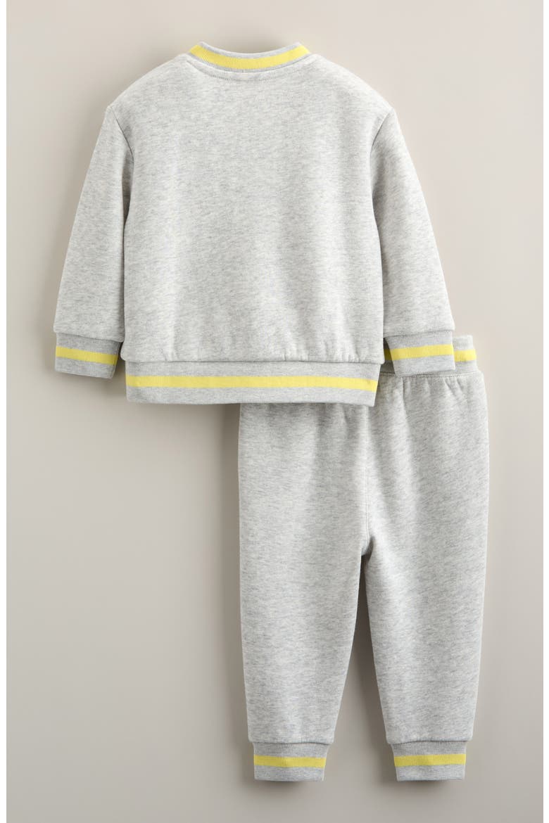 Embroidered Sweatshirt & Joggers Set, Alternate, color, GREY LIGHT HEATHER ELFIN DINO