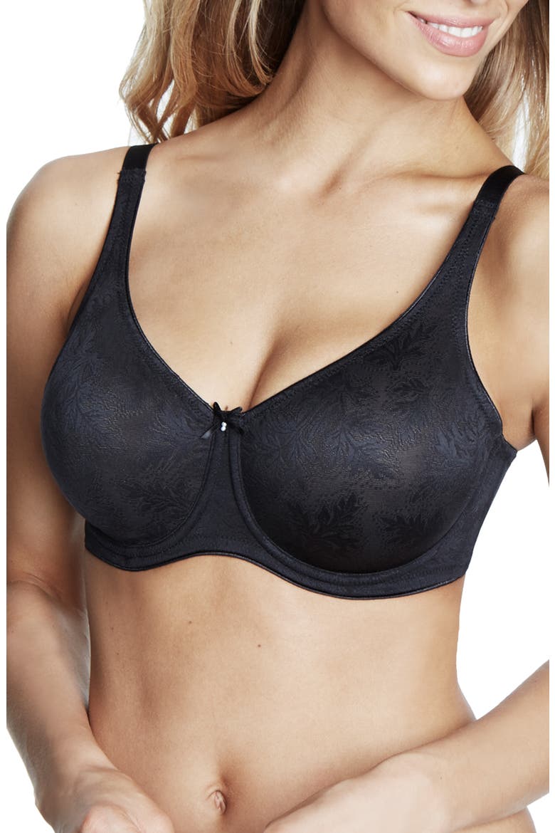 Lila Seamless Minimizer Bra, Alternate, color, BLACK