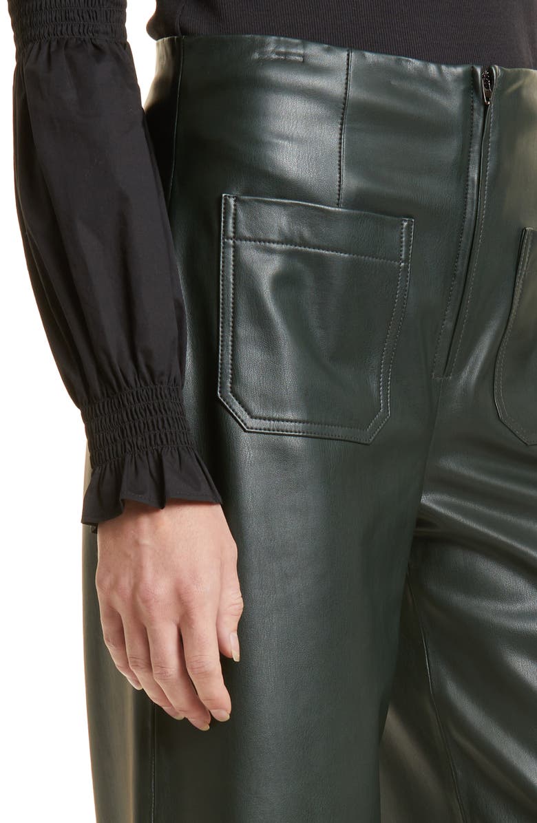 Veronica Beard Jiva Faux Leather Pants, Alternate, color, Emerald