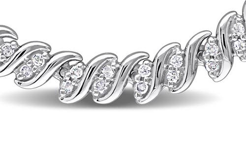 Delmar Diamond S Link Tennis Necklace In Silver