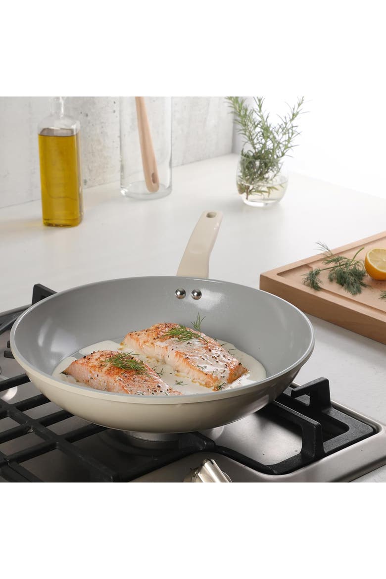 Barnsdall 12 Inch Nonstick Aluminum Frying Pan, Alternate, color, White