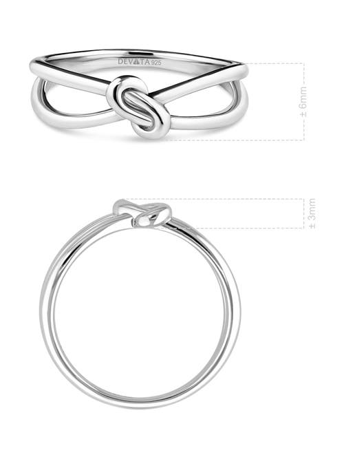 Devata Love Knot Ring In Metallic