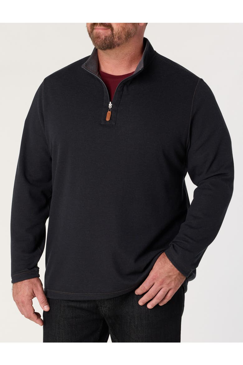 Big & Tall 1/4-Zip Tech Reversible Pullover, Main, color, BLACK