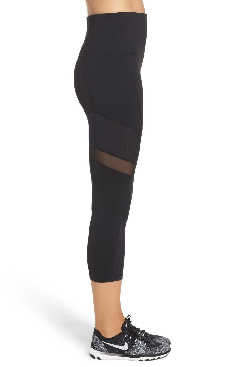 Turning Point High Waist Crop Leggings, Alternate, color, BLACK