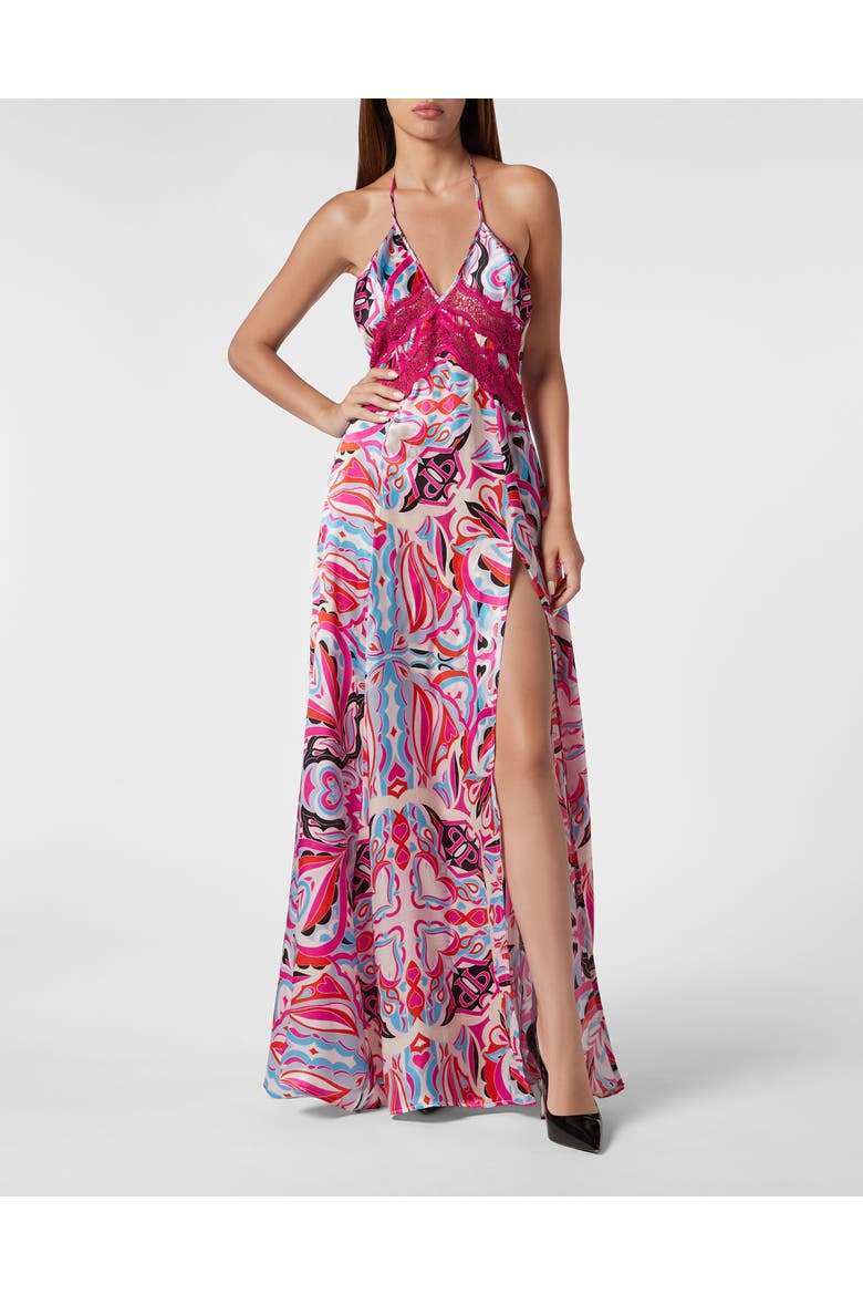 Long Dress Colorful Circus Women, Main, color, Fuxia