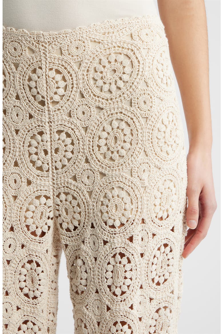 The Crochet Wide Leg Pants, Alternate, color, CREAM