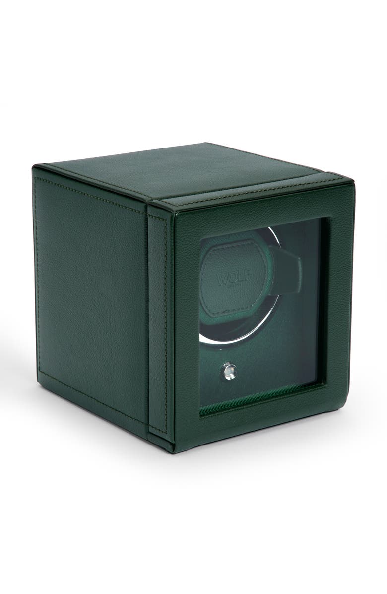 WOLF Cub Single Watch Winder with Cover, Alternate, color, Green