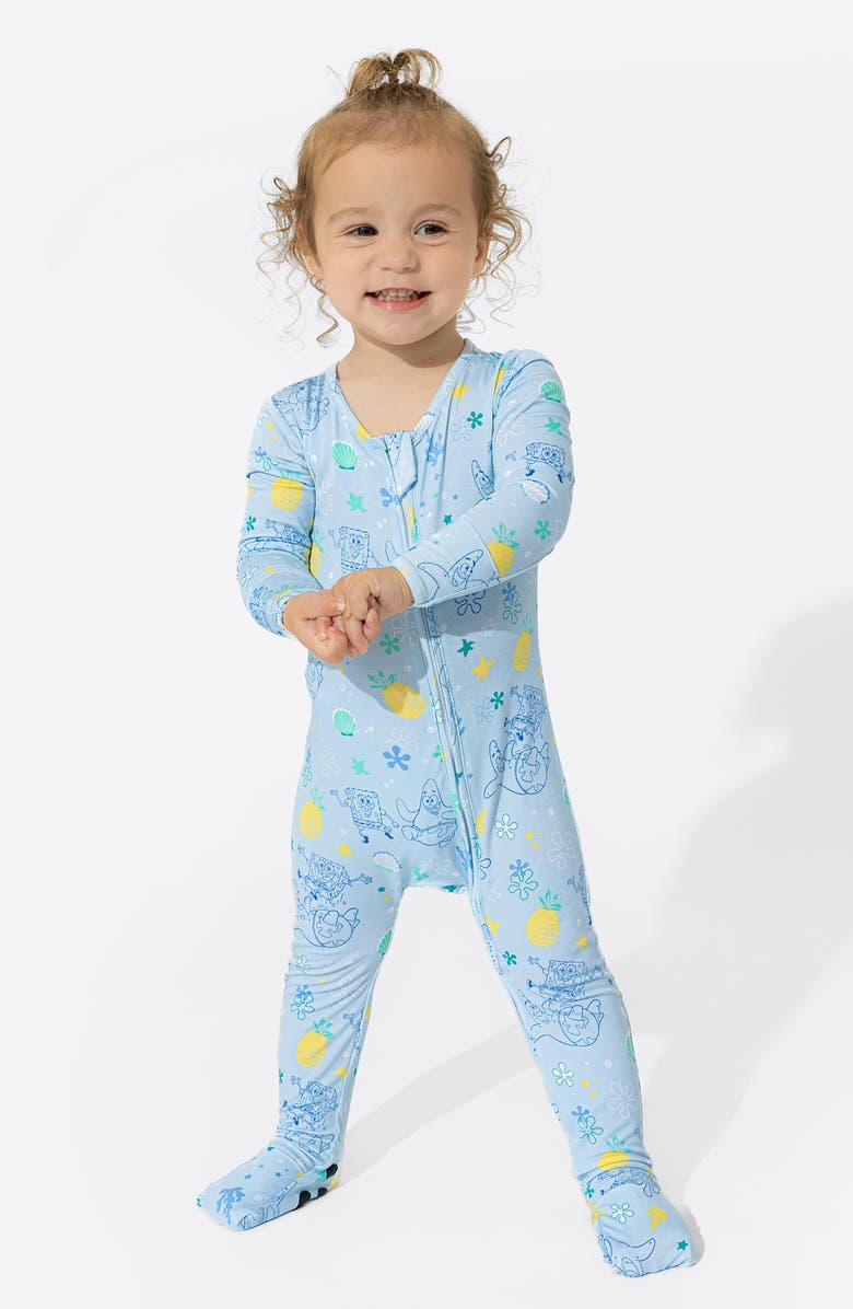 Bellabu Bear x SpongeBob<sup>®</sup> Fun Fitted Convertible One-Piece Pajamas, Alternate, color, 