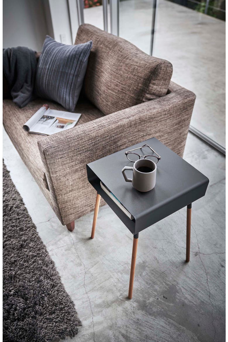Steel Storage Side Table, Alternate, color, BLACK