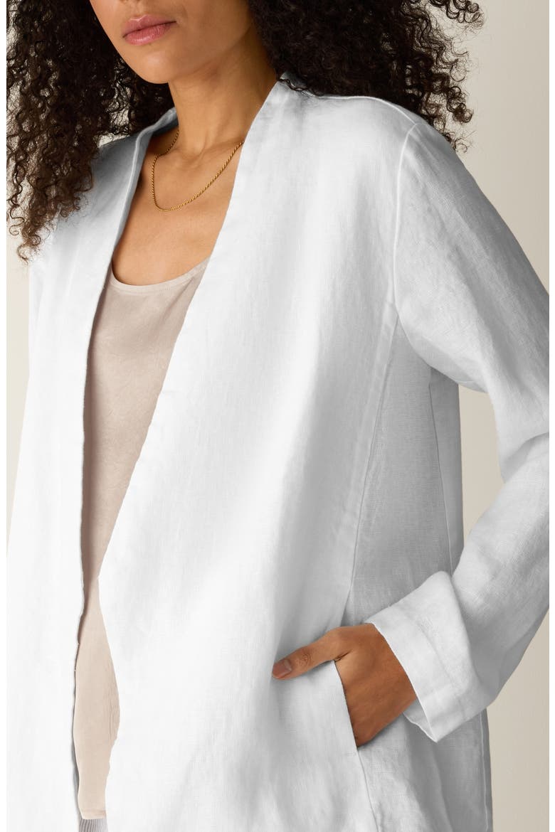 Open Front Organic Linen Jacket, Alternate, color, WHITE