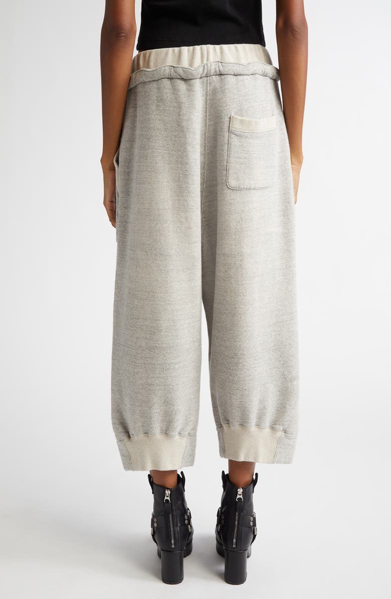 R13 Deconstructed Drop Crotch Crop Sweatpants, Alternate, color, 