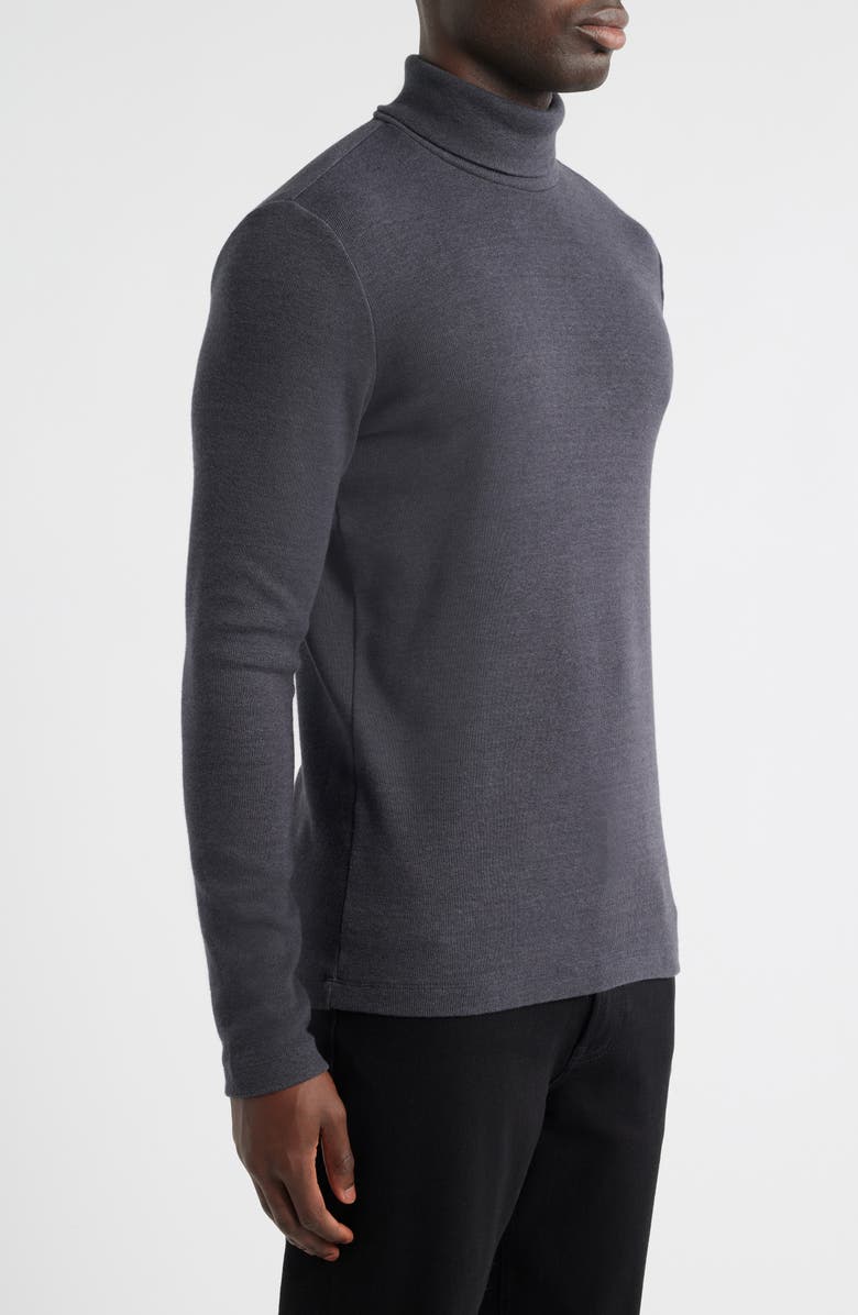 AG Canon Turtleneck Cotton Blend Sweater, Alternate, color, Heather Charcoal