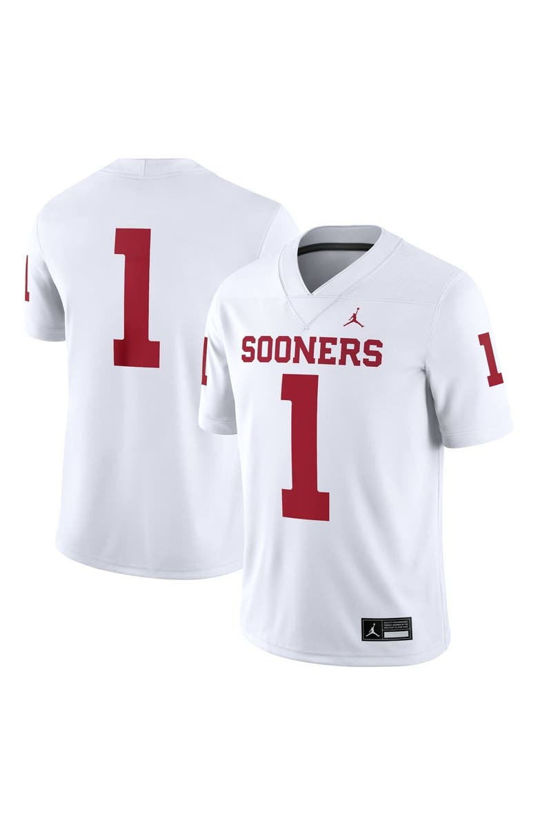 Jordan Brand Men's Jordan Brand #1 White Oklahoma Sooners Game Jersey, Main, color, White