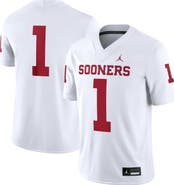Jordan Brand Men's Jordan Brand #1 White Oklahoma Sooners Game Jersey