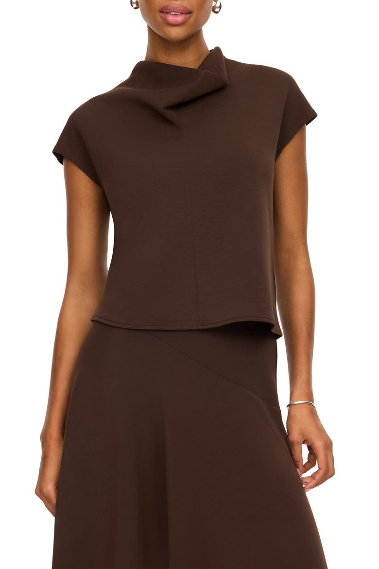 Draped Neck Tee, Main, color, UMBER ROOT