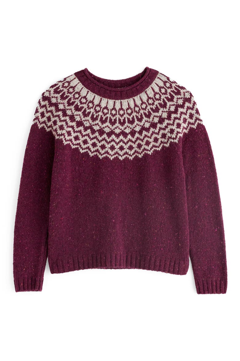 Port Kinnis Fair Isle Merino Wool Blend Sweater, Alternate, color, WAG TAIL DARK HELLEBORE ARAN