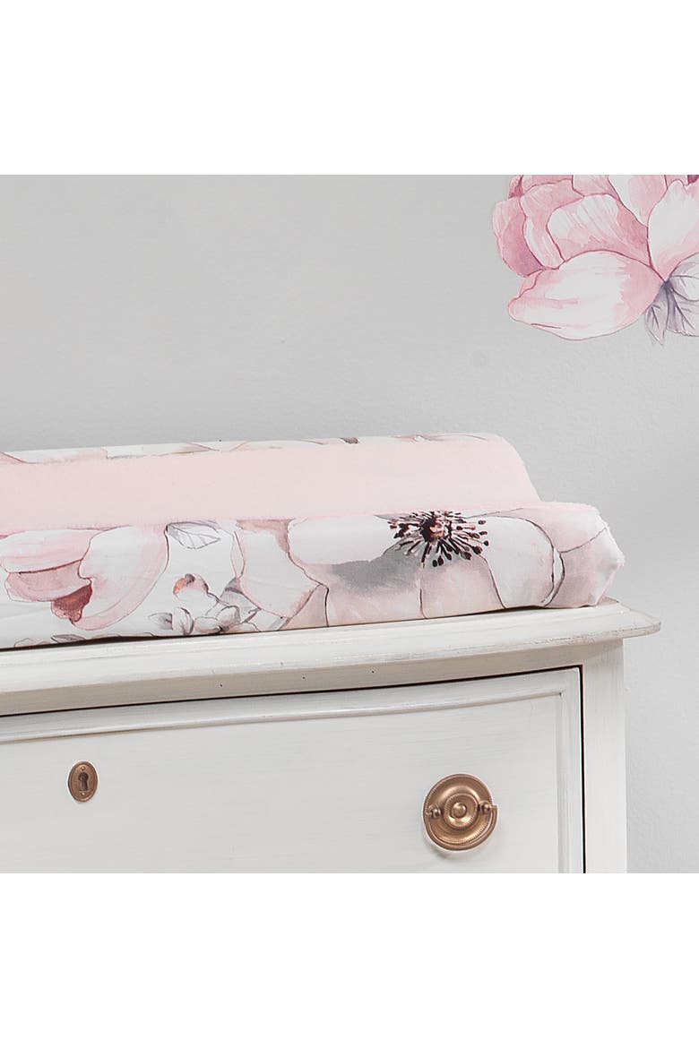 Signature Botanical Baby Floral Minky Changing Pad Cover, Alternate, color, Pink