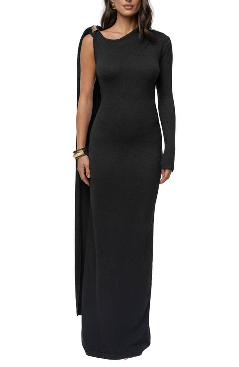 Aniza Drape Long Sleeve Maxi Dress