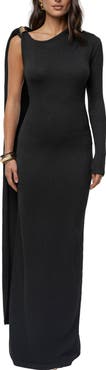 JLUXLABEL Aniza Drape Long Sleeve Maxi Dress