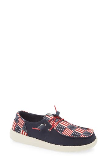 Hey Dude Wendy Funk Americana Slip-on Moc Toe Shoe In Bandana Americana