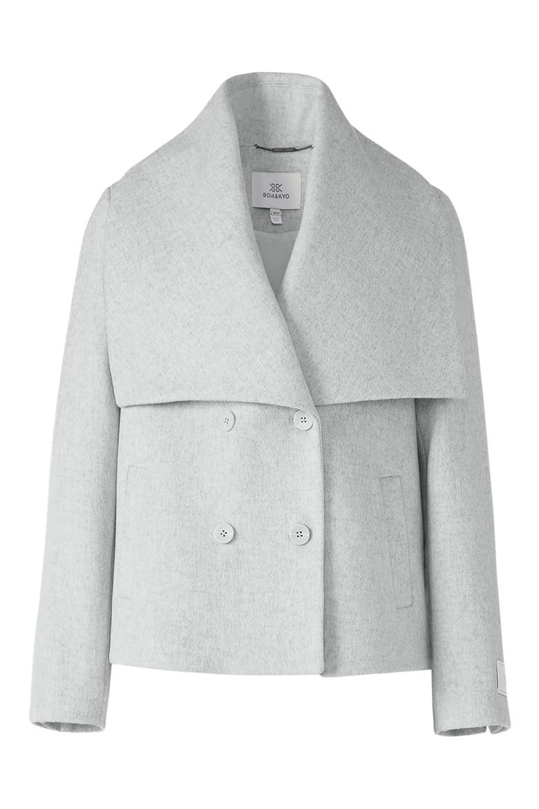 Tala Double Breasted Wool Blend Coat, Alternate, color, STONE BLUE HEATHER