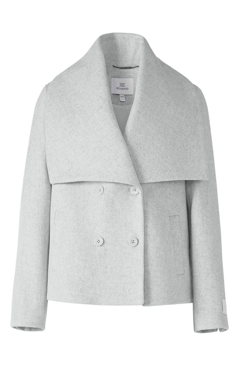 Soia & Kyo Tala Double Breasted Wool Blend Coat, Alternate, color, Stone Blue Heather