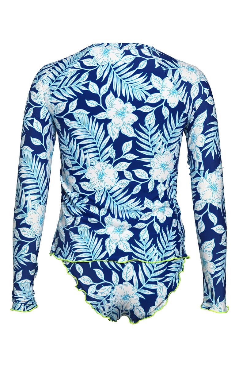 Hobie Kids' Lei Long Sleeve Two-Piece Rashguard Swimsuit, Alternate, color, 