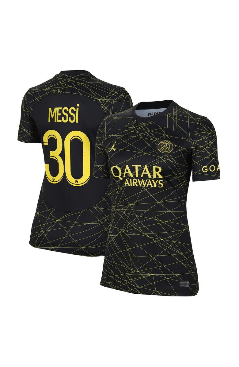 Nike Women's Jordan Brand Lionel Messi Black Paris Saint-Germain 2022/23 Fourth Breathe Stadium Replica Player Jersey, Alternate, color, 