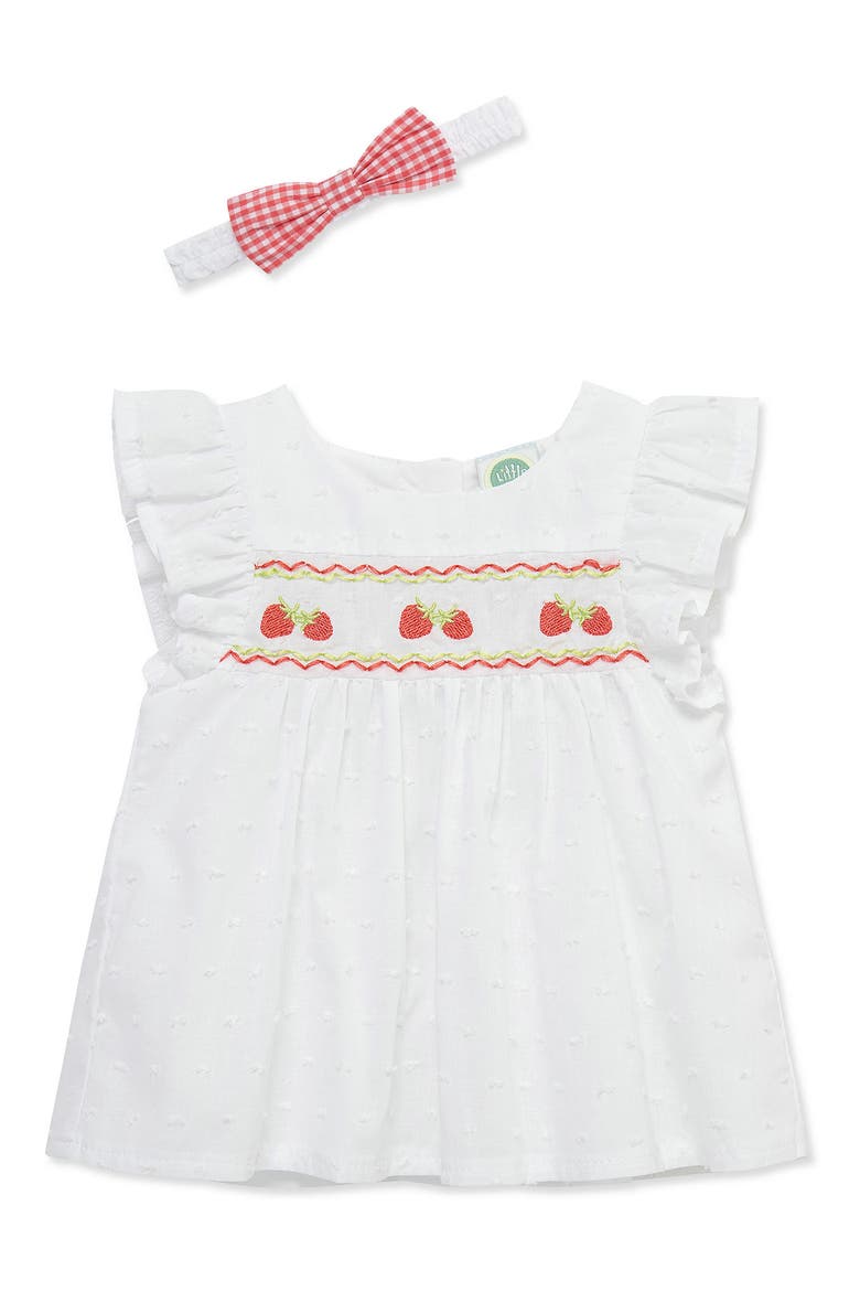 Kids' Strawberry Sunsuit Set, Alternate, color, WHITE/ RED