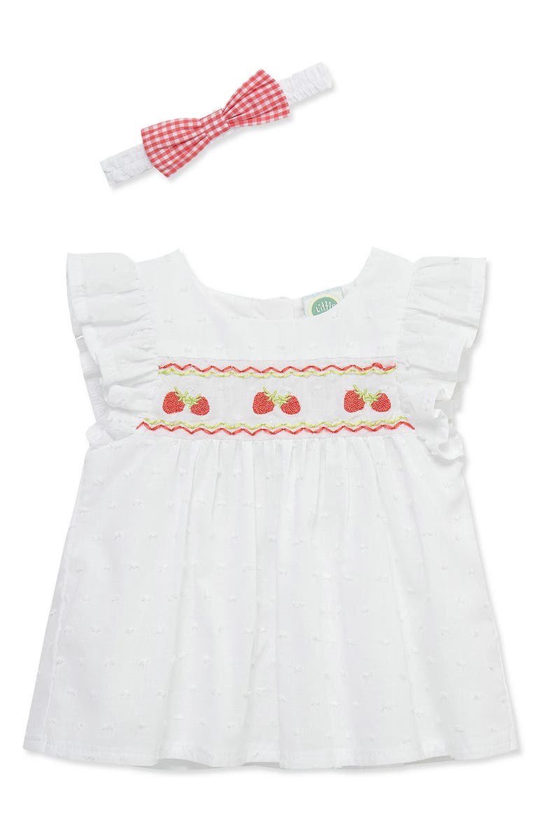 Little Me Kids' Strawberry Sunsuit Set, Alternate, color, White/ Red