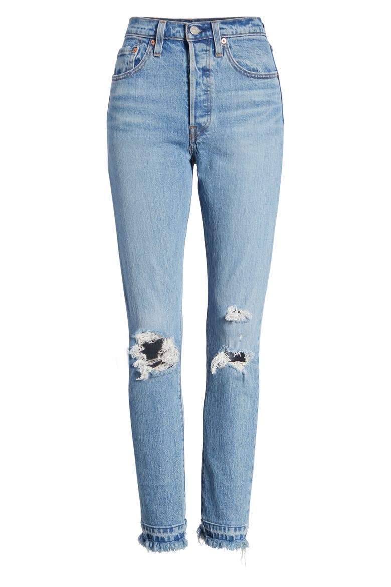Levi's® 501® Ripped Skinny Jeans, Alternate, color, AUTHENTIC HEART