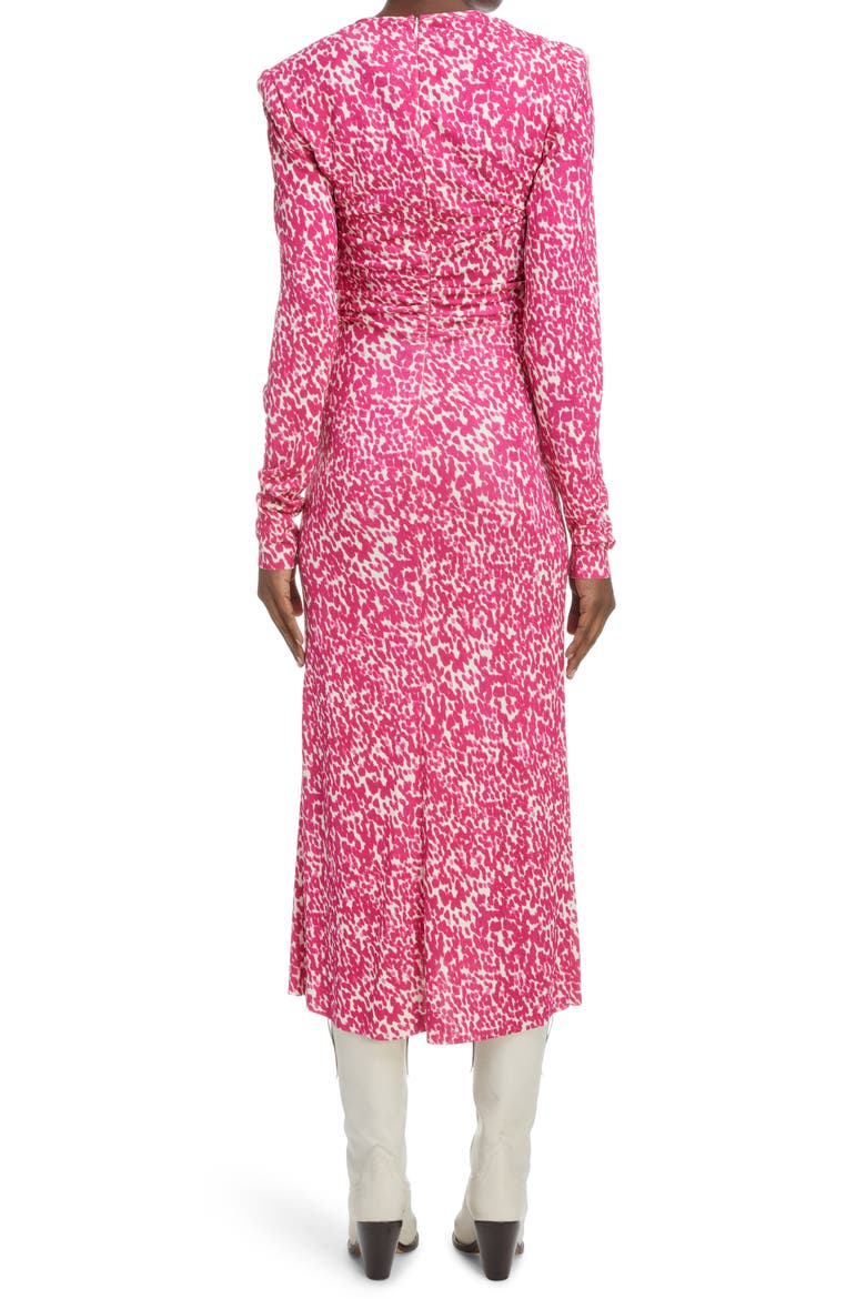 Linario Print Jersey Long Sleeve Dress, Alternate, color, FUCHSIA