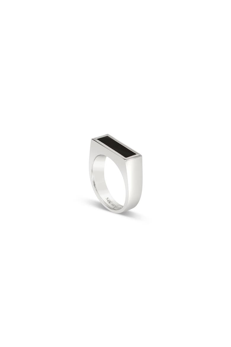 Rectangle Black Onyx Ring, Main, color, Silver
