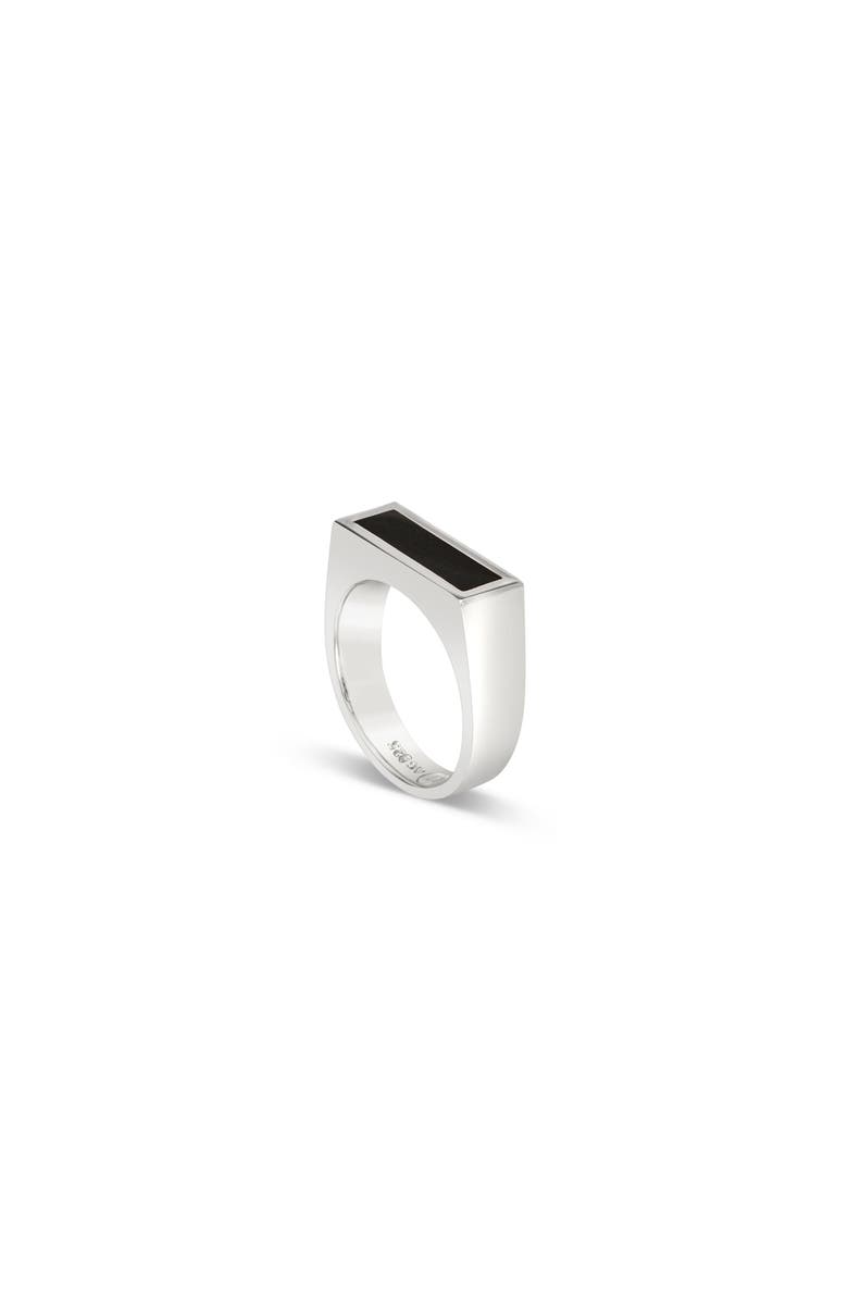 LOUPN Rectangle Black Onyx Ring, Main, color, Silver