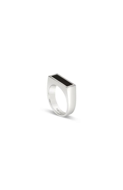 Rectangle Black Onyx Ring