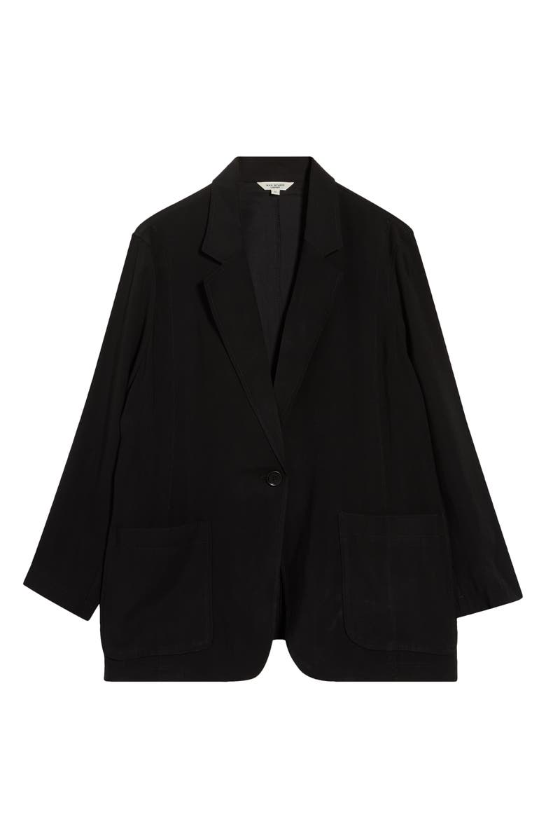 MAX STUDIO Oversize Brushed Twill Blazer, Main, color, Black