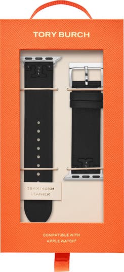 Tory Burch McGraw Leather Apple Watch® Watchband | Nordstrom
