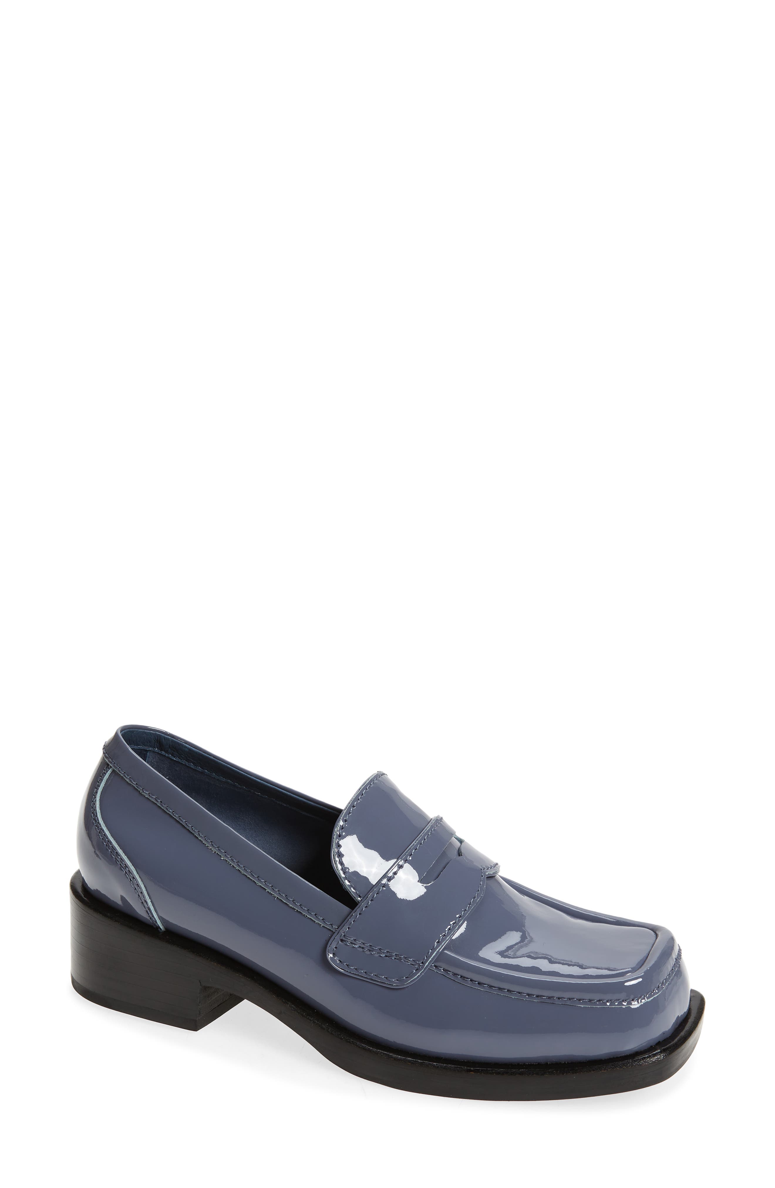Sorbonne Penny Loafer, Main, color, DUSTY NAVY PATENT