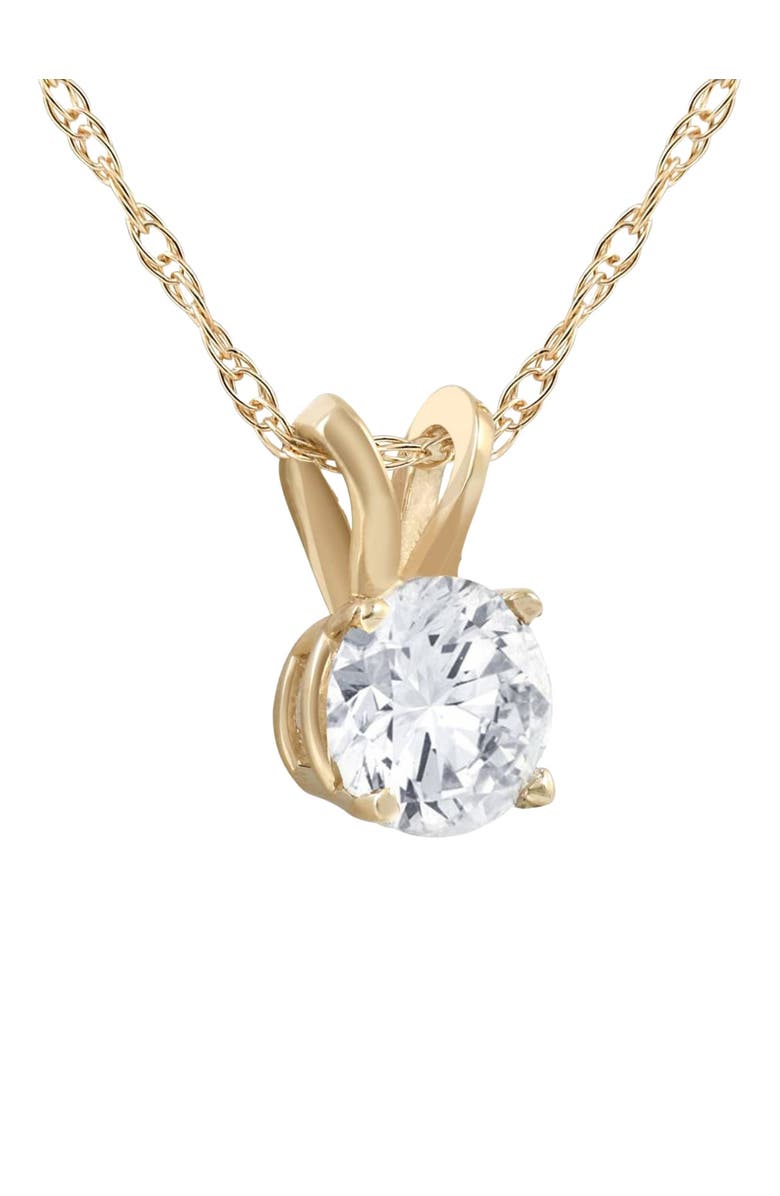 Bliss Diamond 1 1/4Ct Lab Grown Solitaire Diamond Pendant Gold Necklace, Alternate, color, 14K Yellow Gold