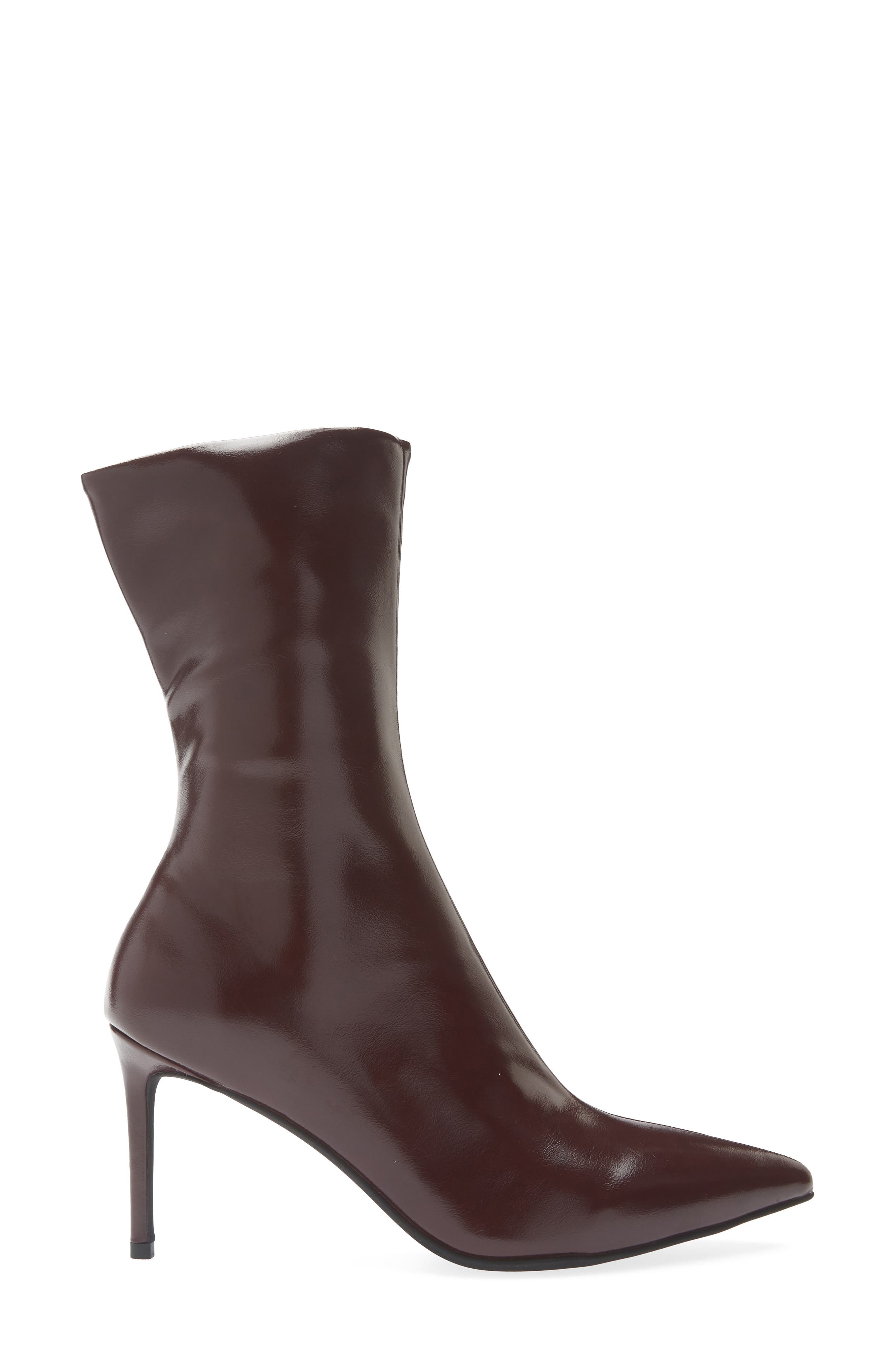 Everynite Pointed Toe Faux Leather Bootie, Alternate, color, RUBY WAX