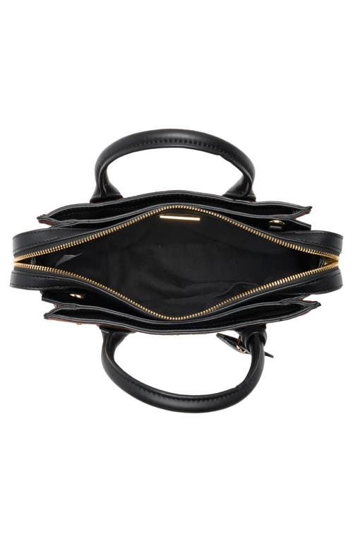 Steve Madden Foster Mixed Media Satchel In Brown