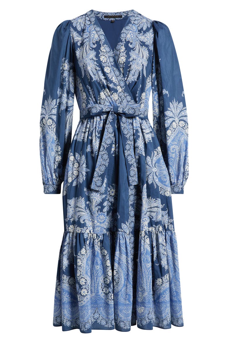 Kai Print Long Sleeve Midi Dress, Alternate, color, MIDNIGHT MULTI