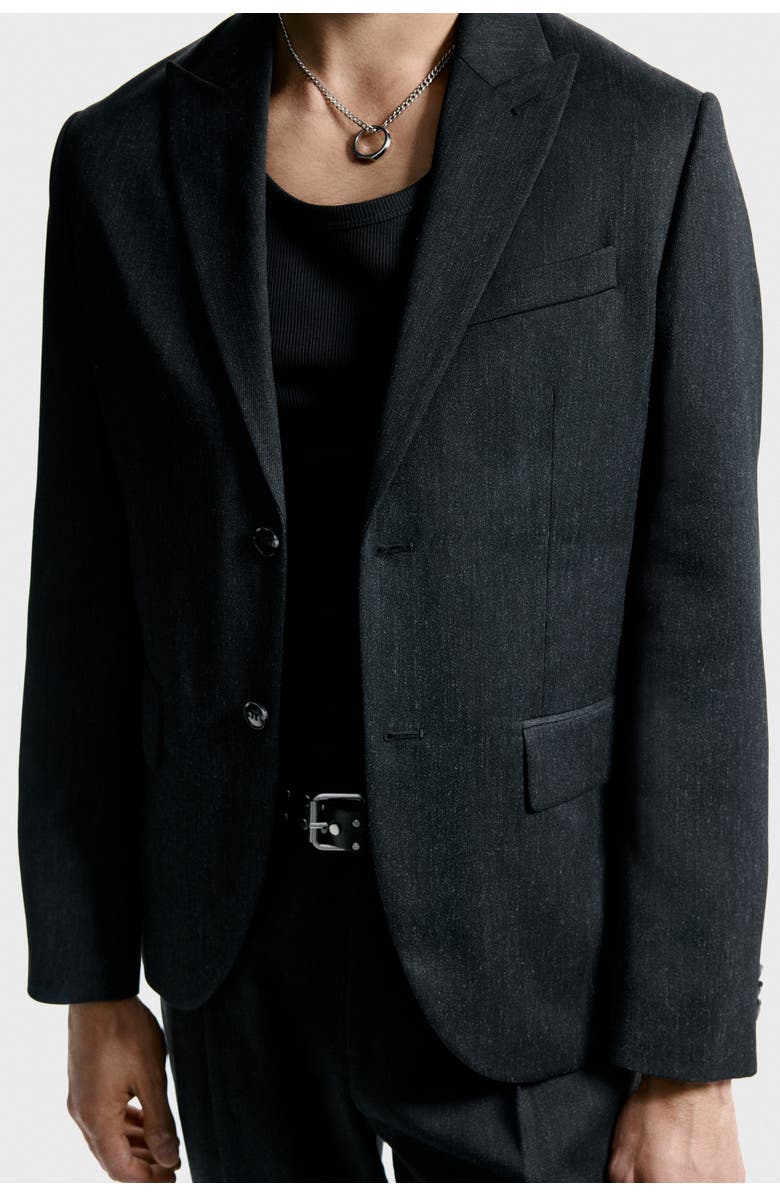 H&M Regular-fit single-breasted jacket, Alternate, color, Dark Gray