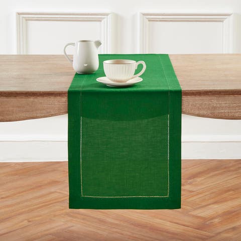 Linen Table Runner - Classic Hemstitch