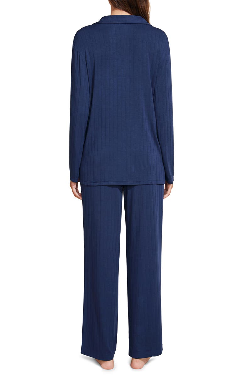 Eberjey Giselle Rib Pajamas, Alternate, color, Navy