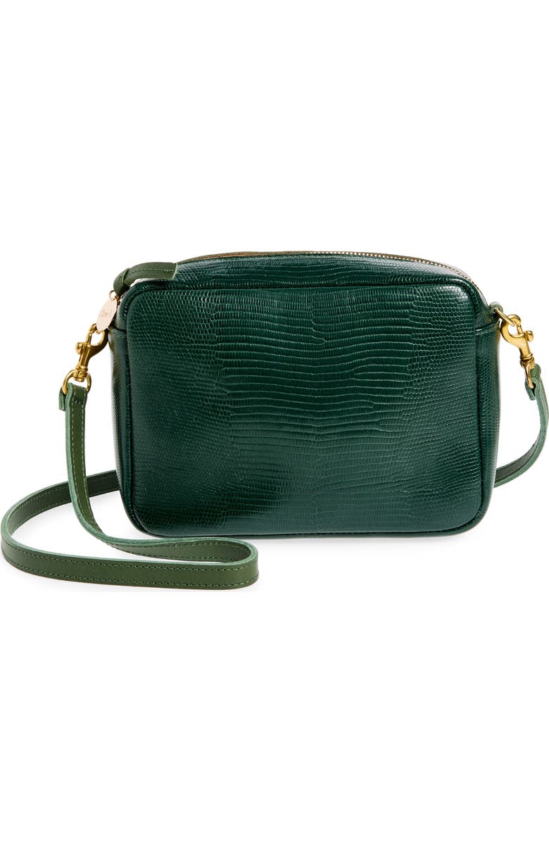 Clare V. Midi Sac Lizard Embossed Leather Crossbody Bag, Main, color,