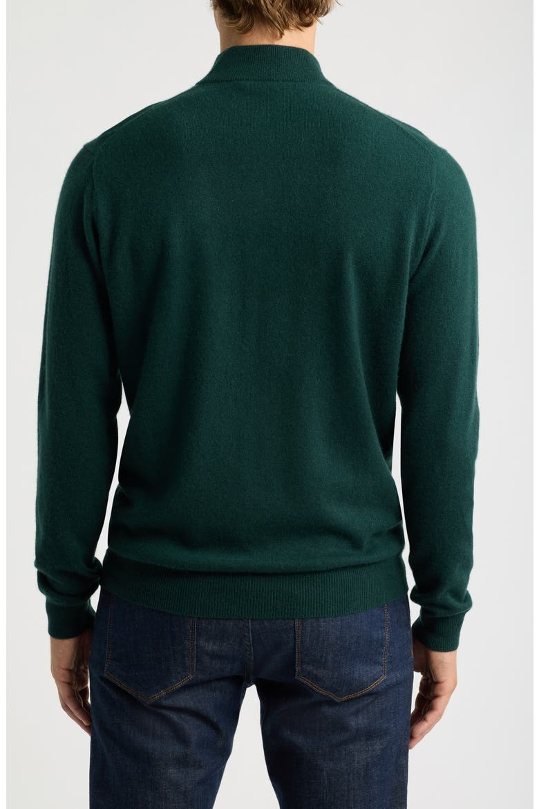 Crown Anniversary Quarter Zip Cashmere Sweater, Alternate, color, PINE BROOK