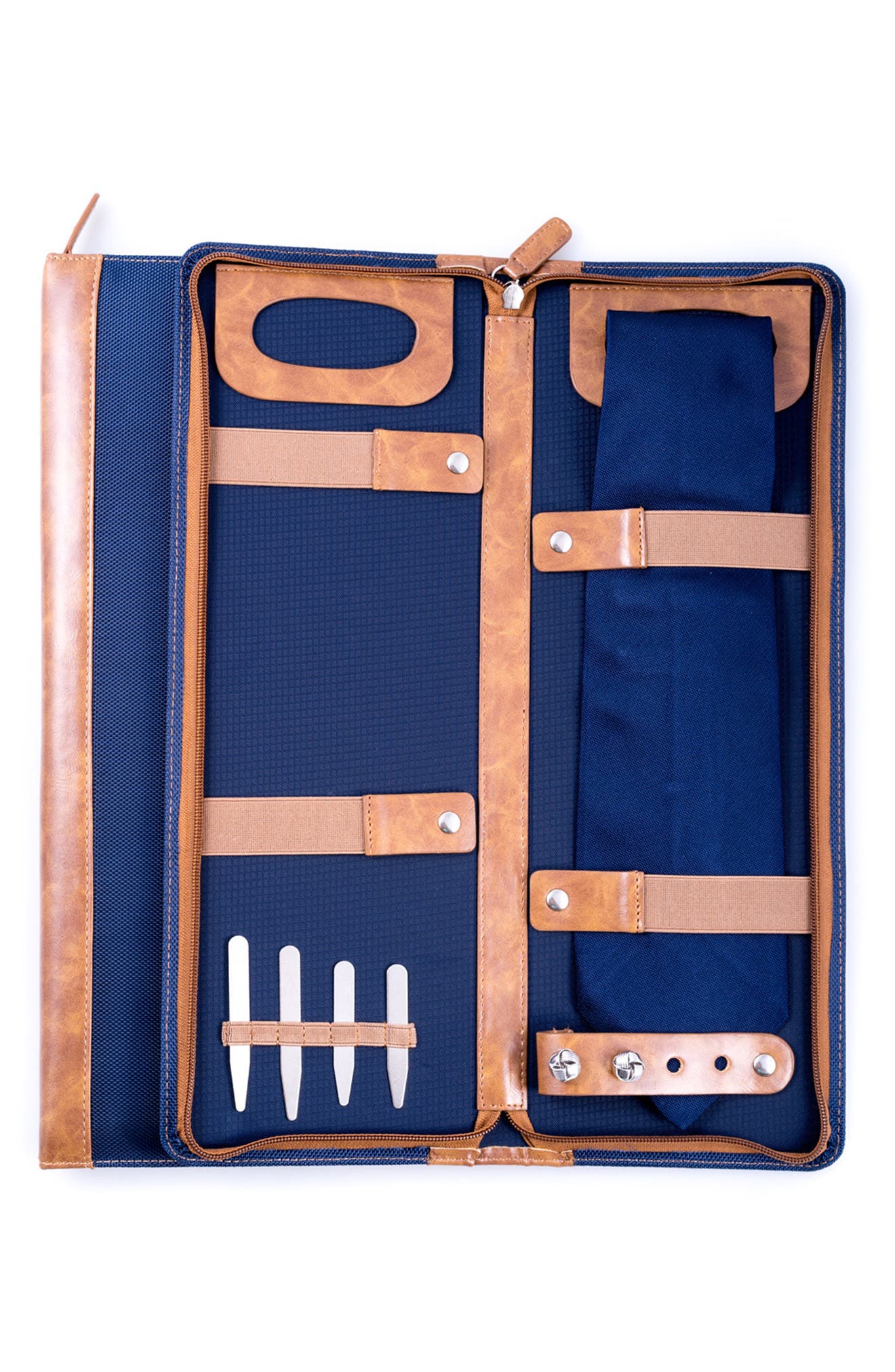 Bey-Berk Nylon Tie Case, Alternate, color, Blue