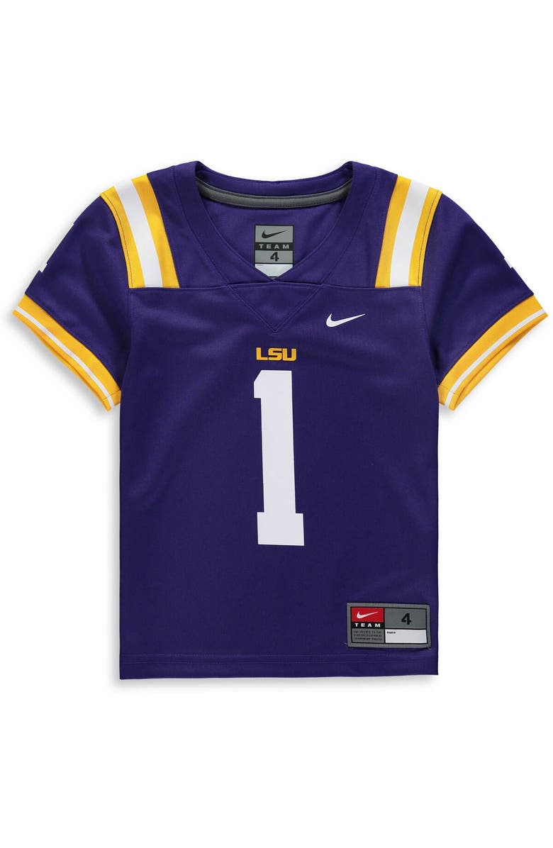 Nike Preschool Nike #1 Purple LSU Tigers Team Replica Football Jersey, Alternate, color, Purple