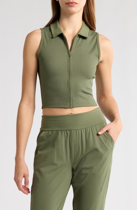 Midline Zip Polo Tank